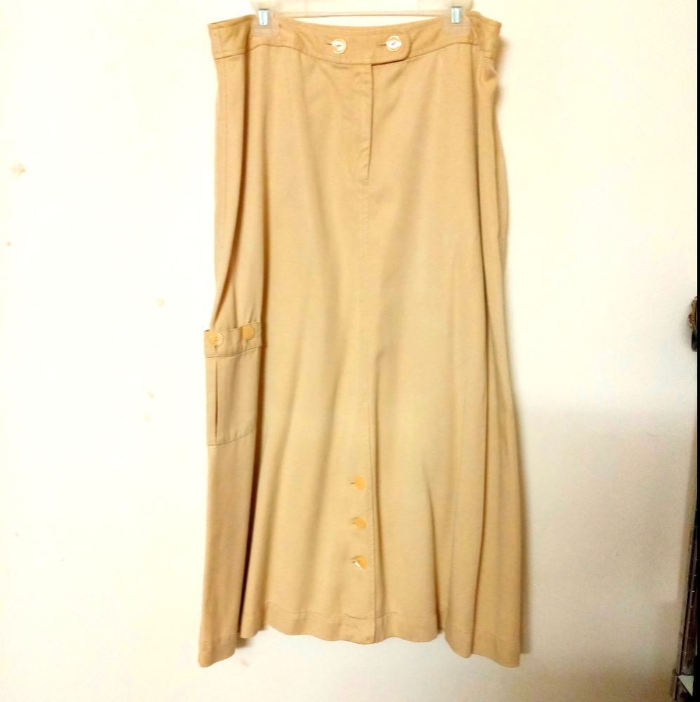 J. Jill plus size beige linen maxi circle skirt